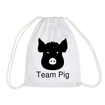 HBL Team Pig black 1b1d3964bd25233fd7111078634ff07 - Drawstring Bag - white - Front