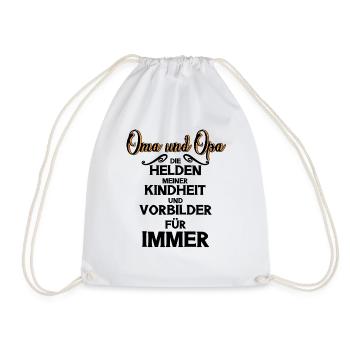 Oma Opa Kindheit Vorbilder Helden - Turnbeutel - Weiß - Vorne