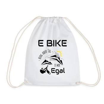 E Bike - montagne ou vallée, je m'en fiche - Sac de sport léger - blanc - Devant