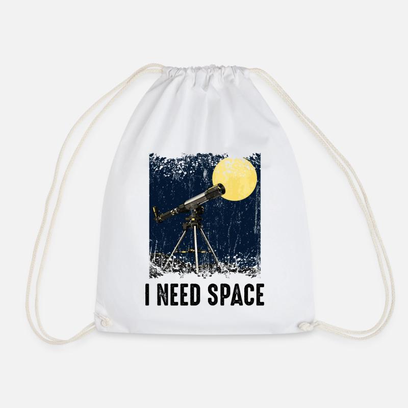 I Need Space Teleskop Cool Astronomie-Fan Geschenk - Turnbeutel - Weiß