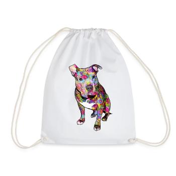 Pitbull Hippie - Drawstring Bag - white - Front