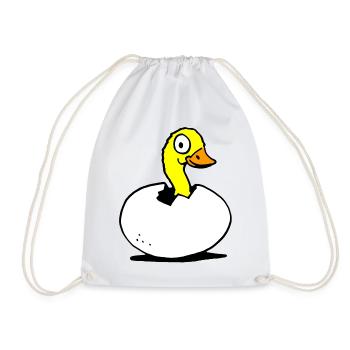 Tee shirt canard jaune oeuf - Sac de sport léger - blanc - Devant
