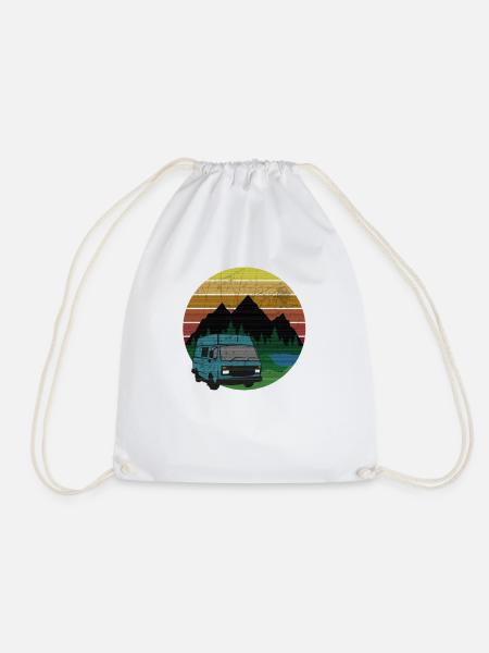 Camping Bus Shirt - für Camper und Abenteurer - Turnbeutel - Weiß