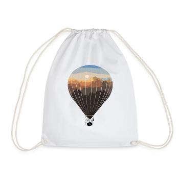 Hot air balloon panorama view balloon ride - Drawstring Bag - white - Front