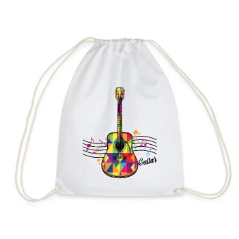Gitarre - Turnbeutel - Weiß - Vorne