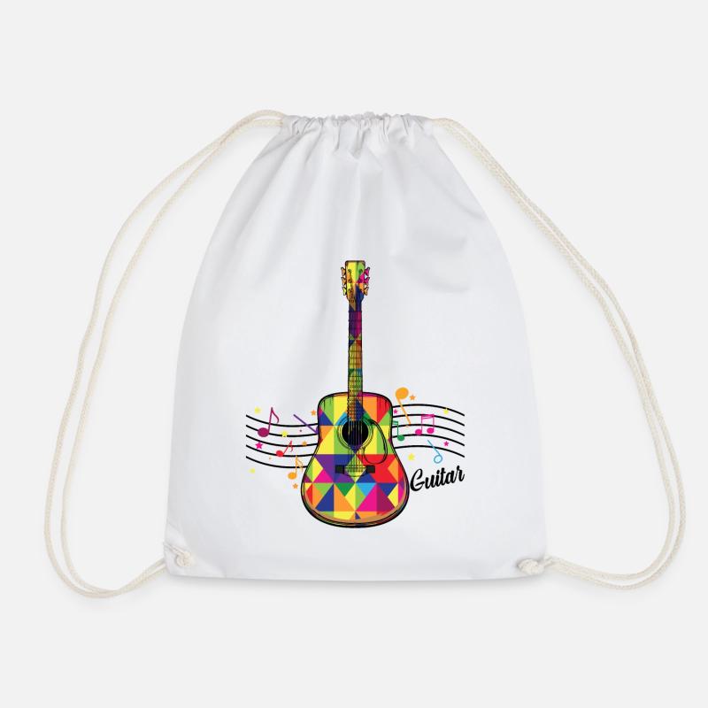 Gitarre - Turnbeutel - Weiß