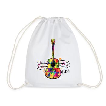 Bunte Geometrie-Gitarre - Turnbeutel - Weiß - Vorne