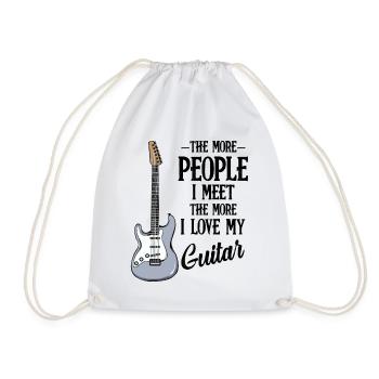 Blaues Gitarren Design - Turnbeutel - Weiß - Vorne