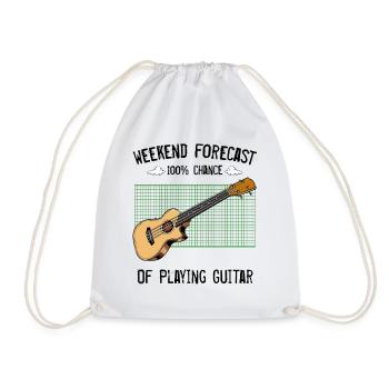 Gitarre - Turnbeutel - Weiß - Vorne