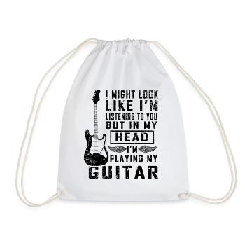 Guitare électrique Rock Heavy Metal Musical Instrument Pop - Sac de sport léger - blanc - Devant