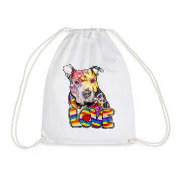 Pitbull - Peace Love et Pitbulls - Sac de sport léger - blanc - Devant