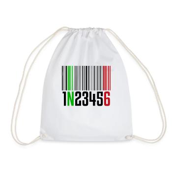 1N23456 | Barcode, Motorrad fahren, Motorsport - Turnbeutel - Weiß - Vorne