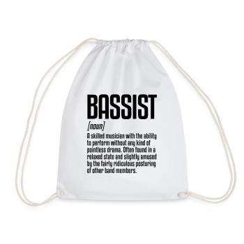 Bassist Definition | Bass instrument, bass guitar - Drawstring Bag - white - Front