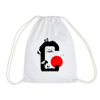C red sun - Drawstring Bag - white - Front