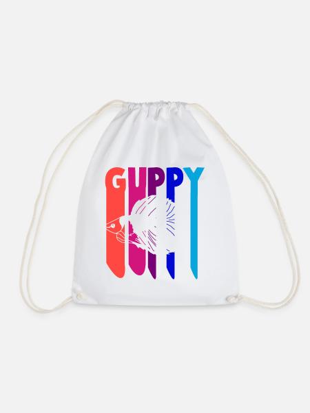 GUPPY FISCH AQUARIUM HOBBY ZUCHT - Turnbeutel - Weiß
