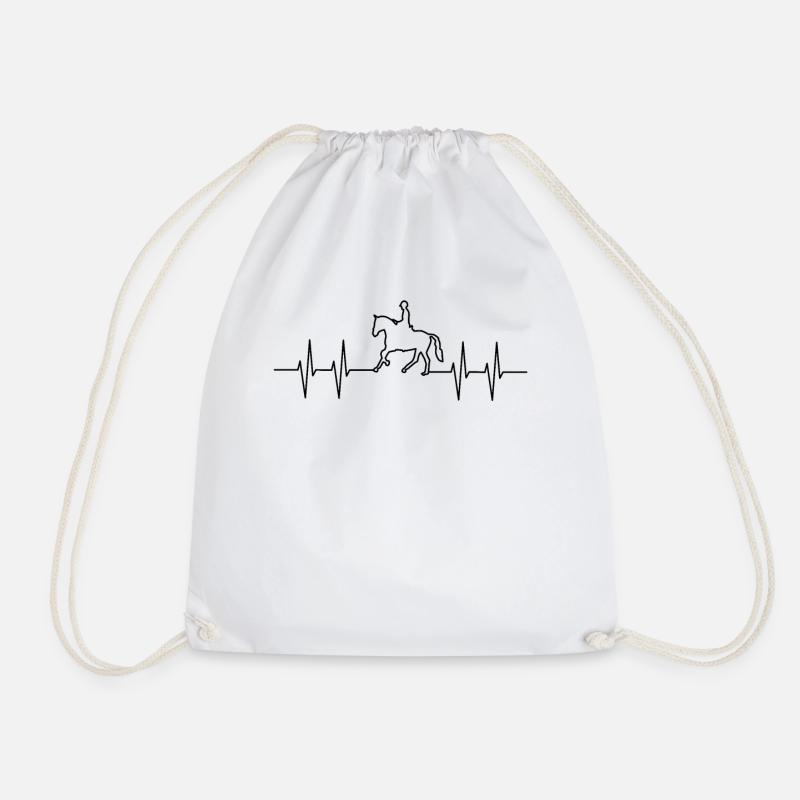 Heartbeat horses - Drawstring Bag - white