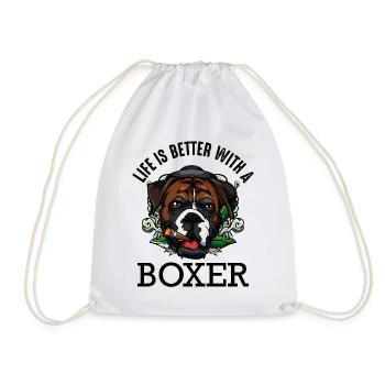 boxer - Drawstring Bag - white - Front