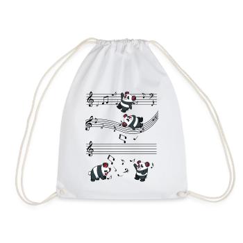 Panda Quartet in the game - Drawstring Bag - white - Front