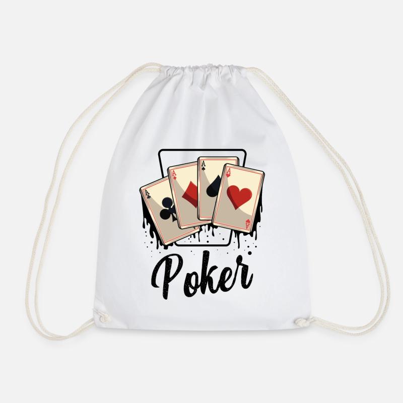 Poker - Drawstring Bag - white
