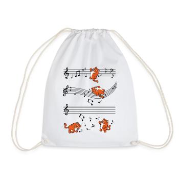 Notes musicales de tigre musical cadeau mignon - Sac de sport léger - blanc - Devant
