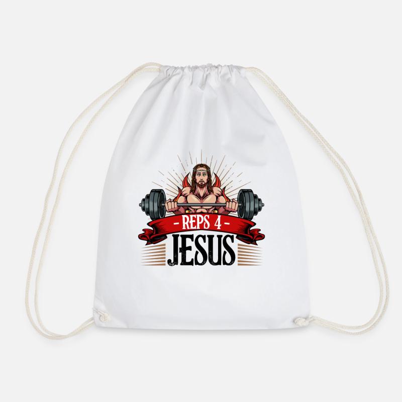 Reps 4 Jesus Kraftsport Bodybuilder Geschenk - Turnbeutel - Weiß