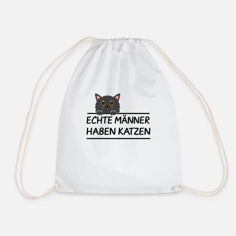 Echte Männer haben Katzen - Turnbeutel - Weiß
