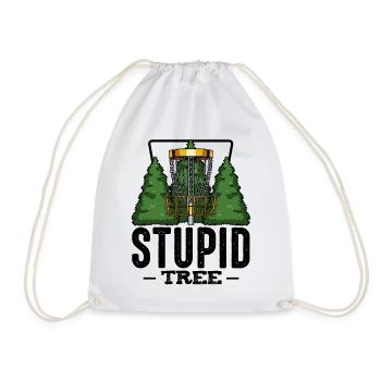 Stupid Tree Discgolf Spruch Frisbee Geschenk - Turnbeutel - Weiß - Vorne