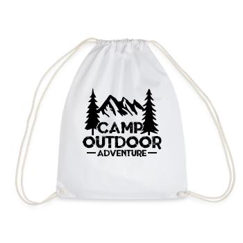 Camp Outdoor Adventure bw - Drawstring Bag - white - Front