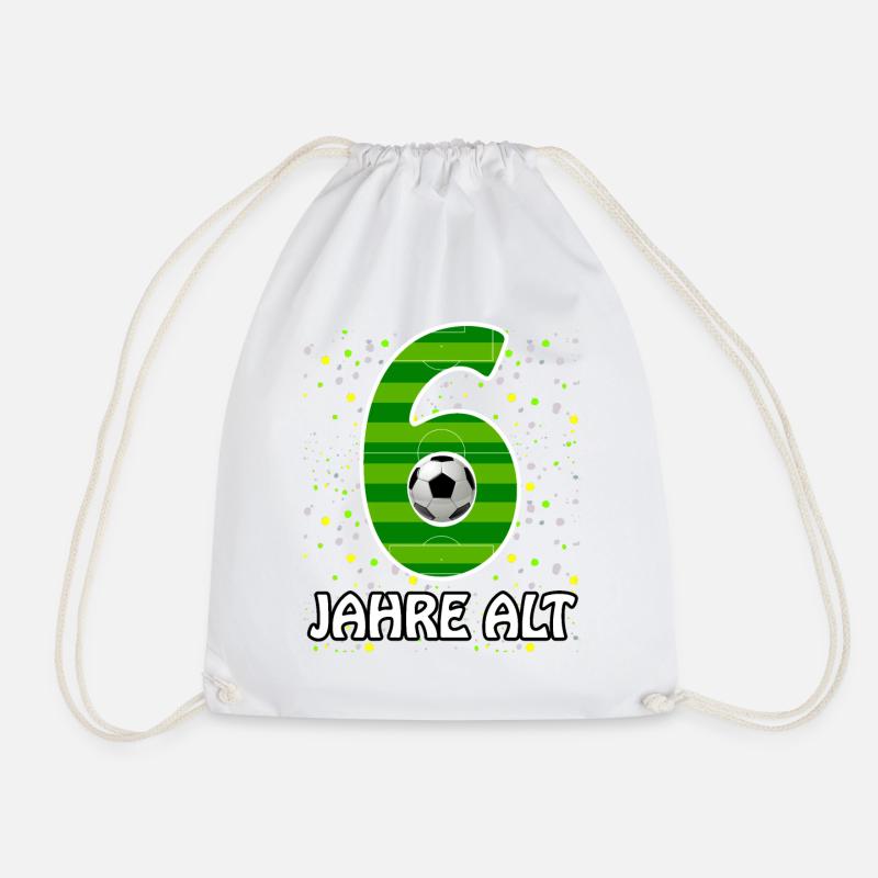 Fußball Geburtstag Geschenk Jungen Mädchen Zahl - Turnbeutel - Weiß