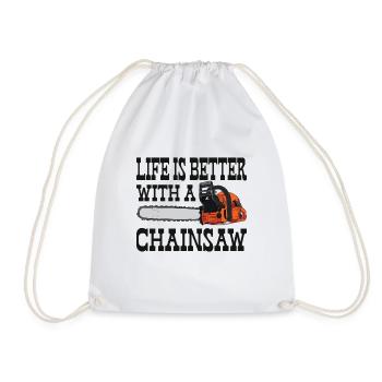 Drôle de bûcheron tronçonneuse tronçonneuse forestier - Sac de sport léger - blanc - Devant
