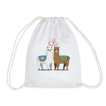 Cadeau d'alpaga lama pour femmes, hommes et enfants - Sac de sport léger - blanc - Devant