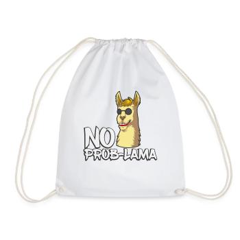 No Prob Lama - Lama mit Sonnenbrille - Turnbeutel - Weiß - Vorne