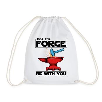 May The Forge Be With You Saying Blacksmith Gift - Drawstring Bag - white - Front