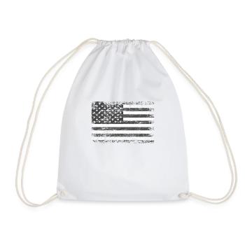 USA America American flag flag used look - Drawstring Bag - white - Front