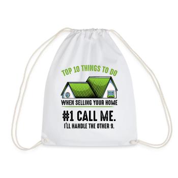 Top 10 Things to Do – Green Roofs - Drawstring Bag - white - Front