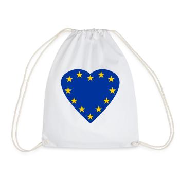 Étoiles de l'UE en forme de cœur Europe Union européenne - Sac de sport léger - blanc - Devant