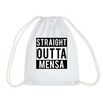 Student Straight Outta saying for women, men - Drawstring Bag - white - Front