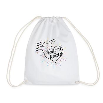 Karneval Fasching Kostüm Spruch Konfetti im Herzen - Turnbeutel - Weiß - Vorne