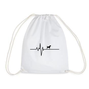 Heartbeat Dog Heartbeat Dog - Drawstring Bag - white - Front