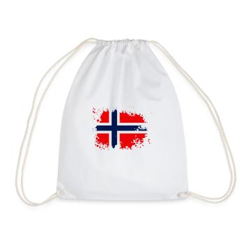 Norway Flag Splash - Drawstring Bag - white - Front