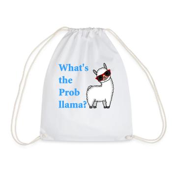 Llama alpaca saying gift women men children - Drawstring Bag - white - Front