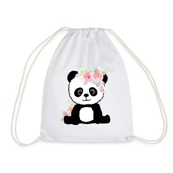 Panda Lustig Geschenk Damen Herren Kinder - Turnbeutel - Weiß - Vorne