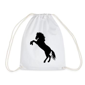Horse horse pony wild horse rider stallion - Drawstring Bag - white - Front