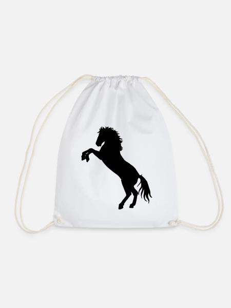 Cheval cheval poney cheval sauvage cavalier étalon - Sac de sport léger - blanc