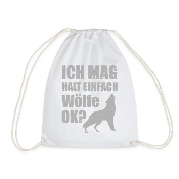 Wolf Wölfe Spruch Für Damen, Herren Und Kinder - Turnbeutel - Weiß - Vorne