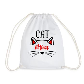 Cat Mom Heart Nose Ears and Whiskers - Turnbeutel - Weiß - Vorne