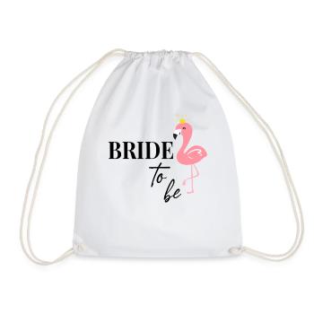 Bride Bride to be Flamingo Flamingos engagement JGA - Drawstring Bag - white - Front