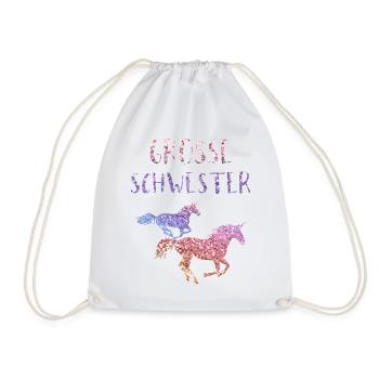 Große Schwester Geschenk Kinder Mädchen Einhorn - Turnbeutel - Weiß - Vorne