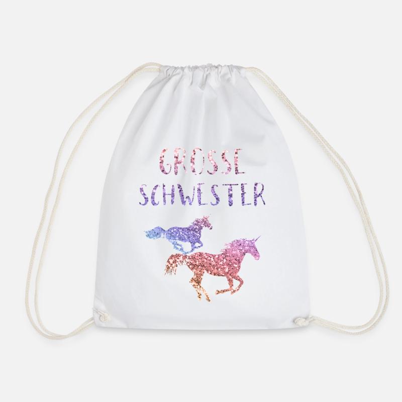 Große Schwester Geschenk Kinder Mädchen Einhorn - Turnbeutel - Weiß