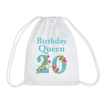 Cadeau d'anniversaire femme 20 ans anniversaire reine - Sac de sport léger - blanc - Devant